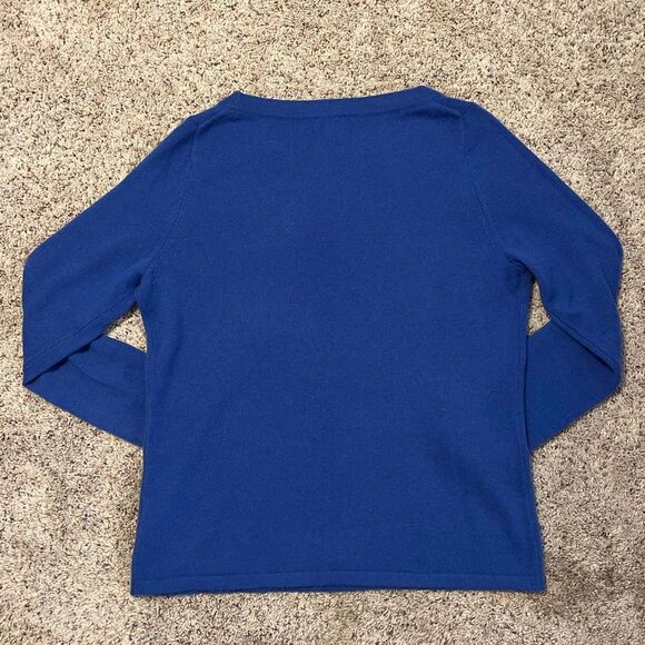 Talbots Blue Audrey Cashmere Sweater Large Petite LP - Picture 5 of 5